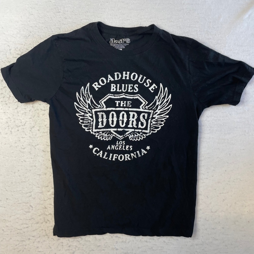 The Doors Roadhouse Blues Graphic T-Shirt Mens Medium Black Band Tee Los Angeles